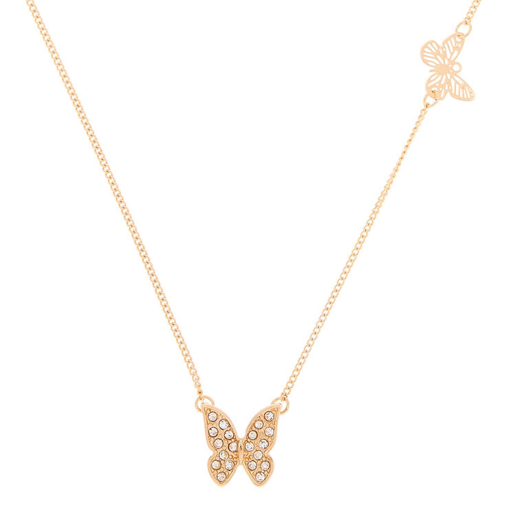 Claire's Collier à pendentif papillon couleur doré