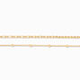 C LUXE by Claire&#39;s 18k Yellow Gold Plated Beaded &amp; Figaro Chain Anklets - 2 Pack,