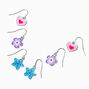 Star, Heart &amp; Daisy Burst Drop Earring Stackables Set - 3 Pack,