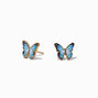 C LUXE by Claire&#39;s 18kt Gold Plated Blue Monarch Butterfly Stud Earrings,