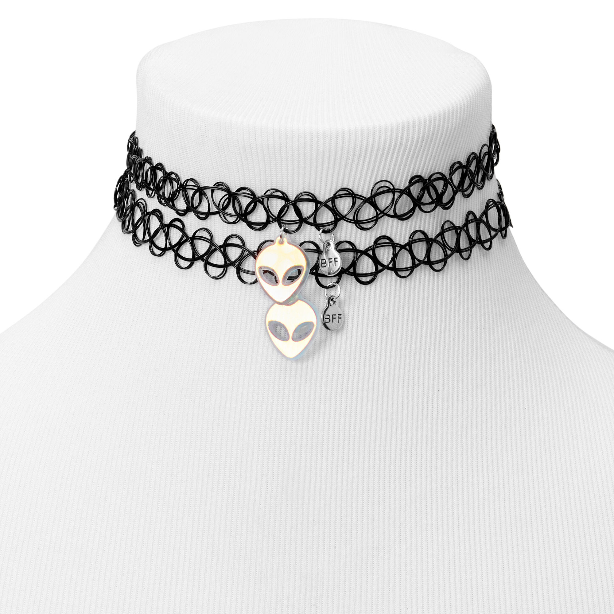 Best Friends Mood Yin Yang Heart Tattoo Choker Necklaces Pack |  