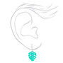 Silver 1&quot; Palm Leaf Drop Earrings - 3 Pack,