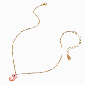 Pink Bubble Initial Heart Pendant Necklace - J,