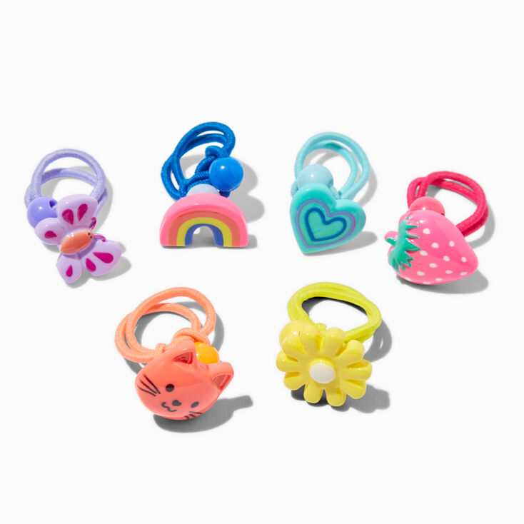 Claire&#39;s Club Mixed Rainbow Hair Ties - 6 Pack,