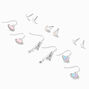 Silver Celestial Space Earrings Set - 6 Pack,
