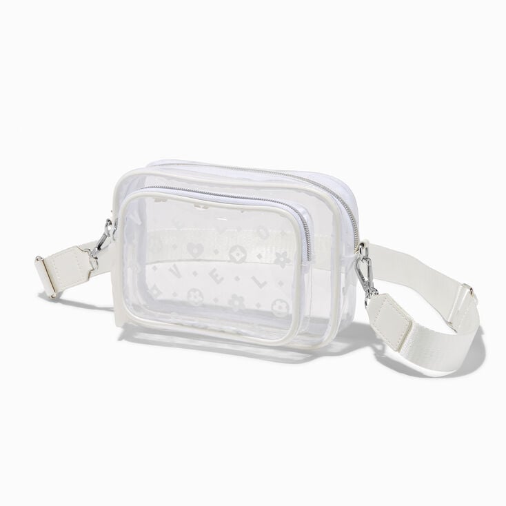 Status Icons Clear Camera Style Crossbody Bag,