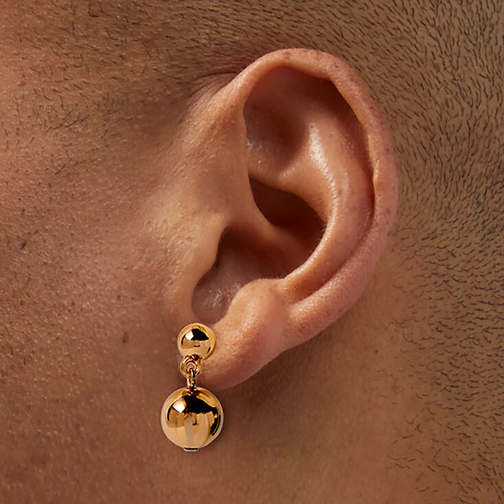 Gold-tone Two Ball Stud Earrings,