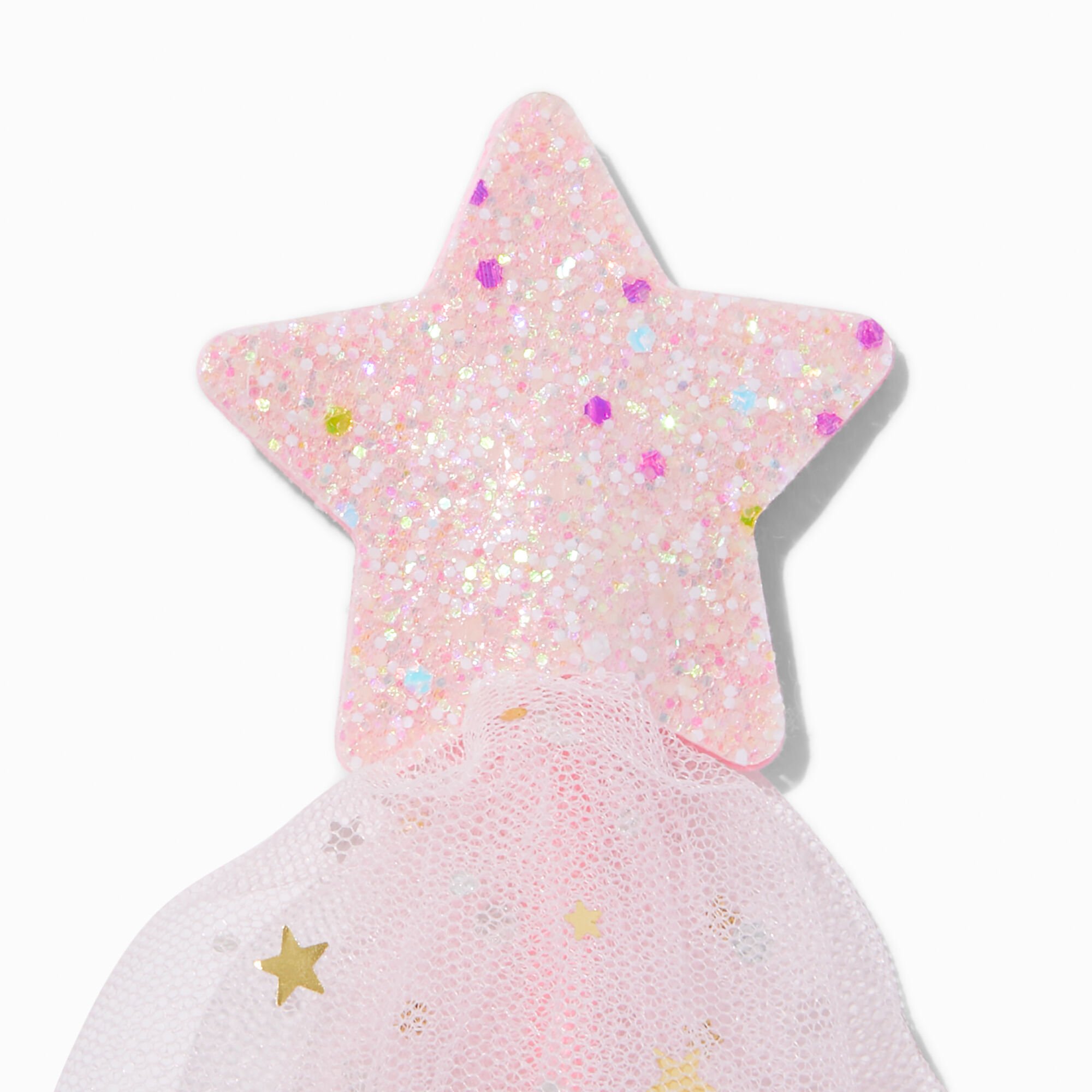 Claire's Club Pink Star & Tulle Glow in the Dark Wand,