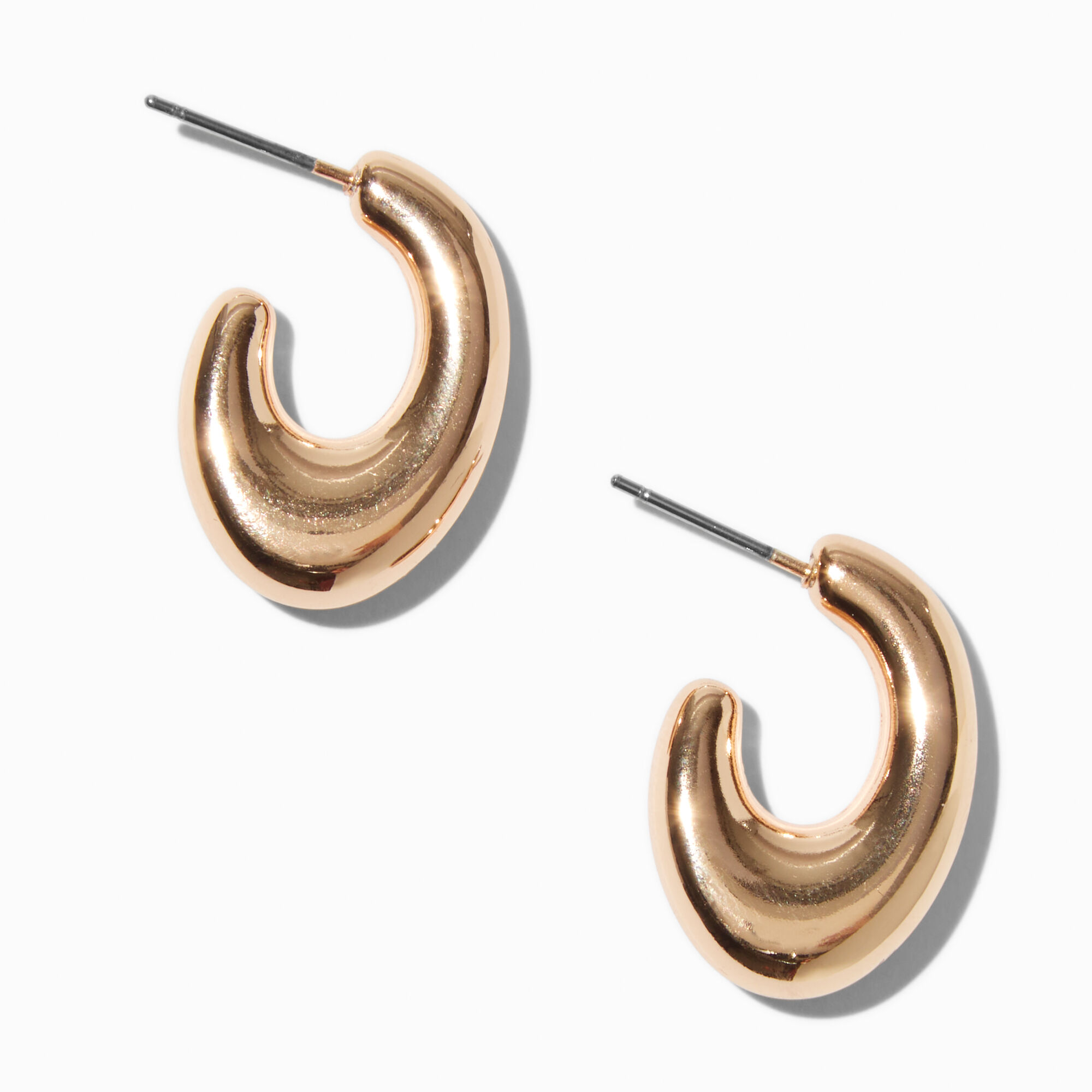 View Claires Tone Comma Hoop Earrings Gold information