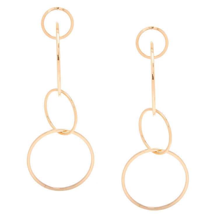 Gold Ring Drop Earrings,