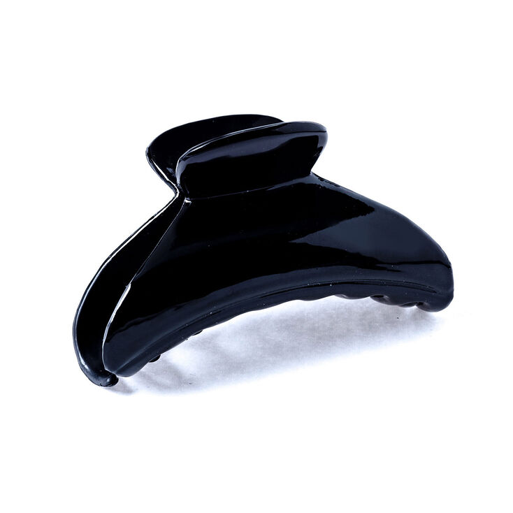 Small Glossy Curved Hair Claw - Black | Claire's