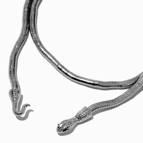 Silver-tone Snake Wrap Necklace,