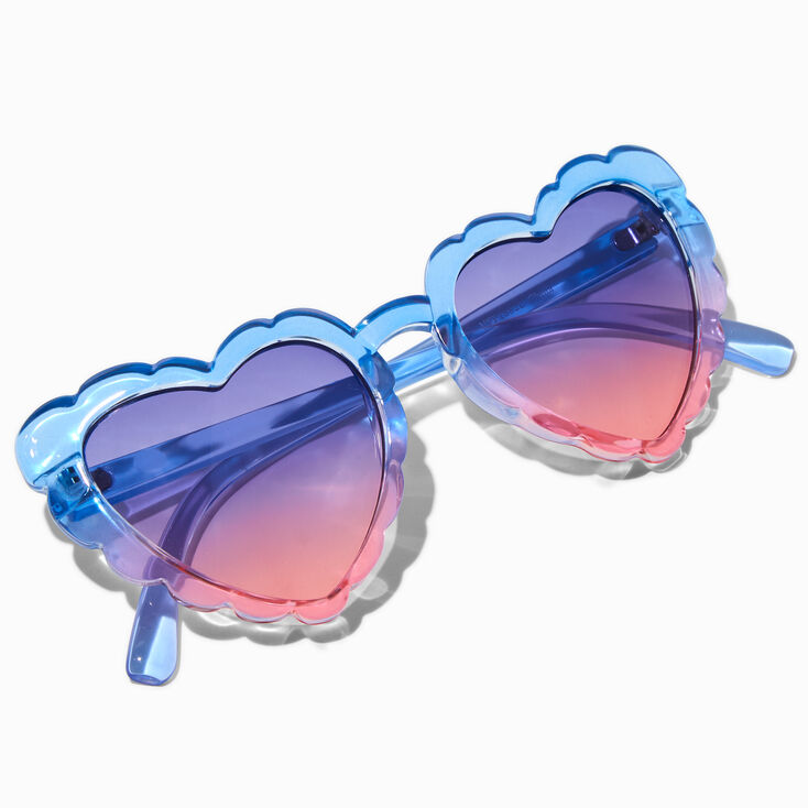 Blue Ombr&eacute; Heart Sunglasses,