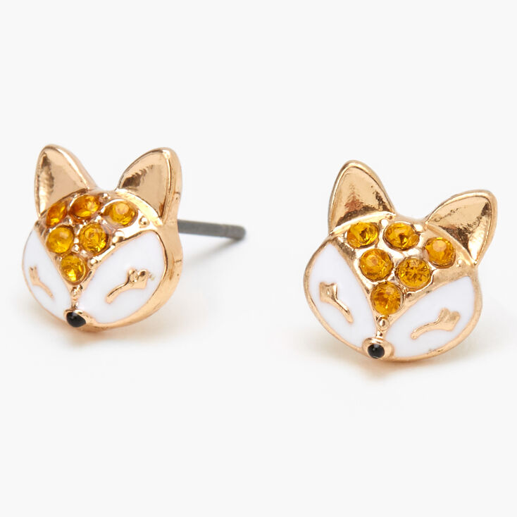 Gold Fox Stud Earrings,