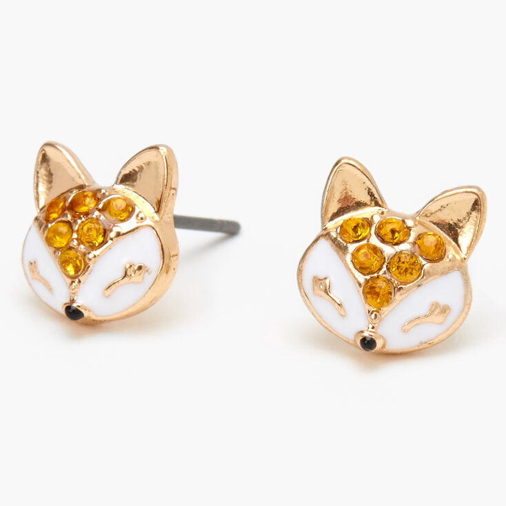 Gold Fox Stud Earrings | Claire's US