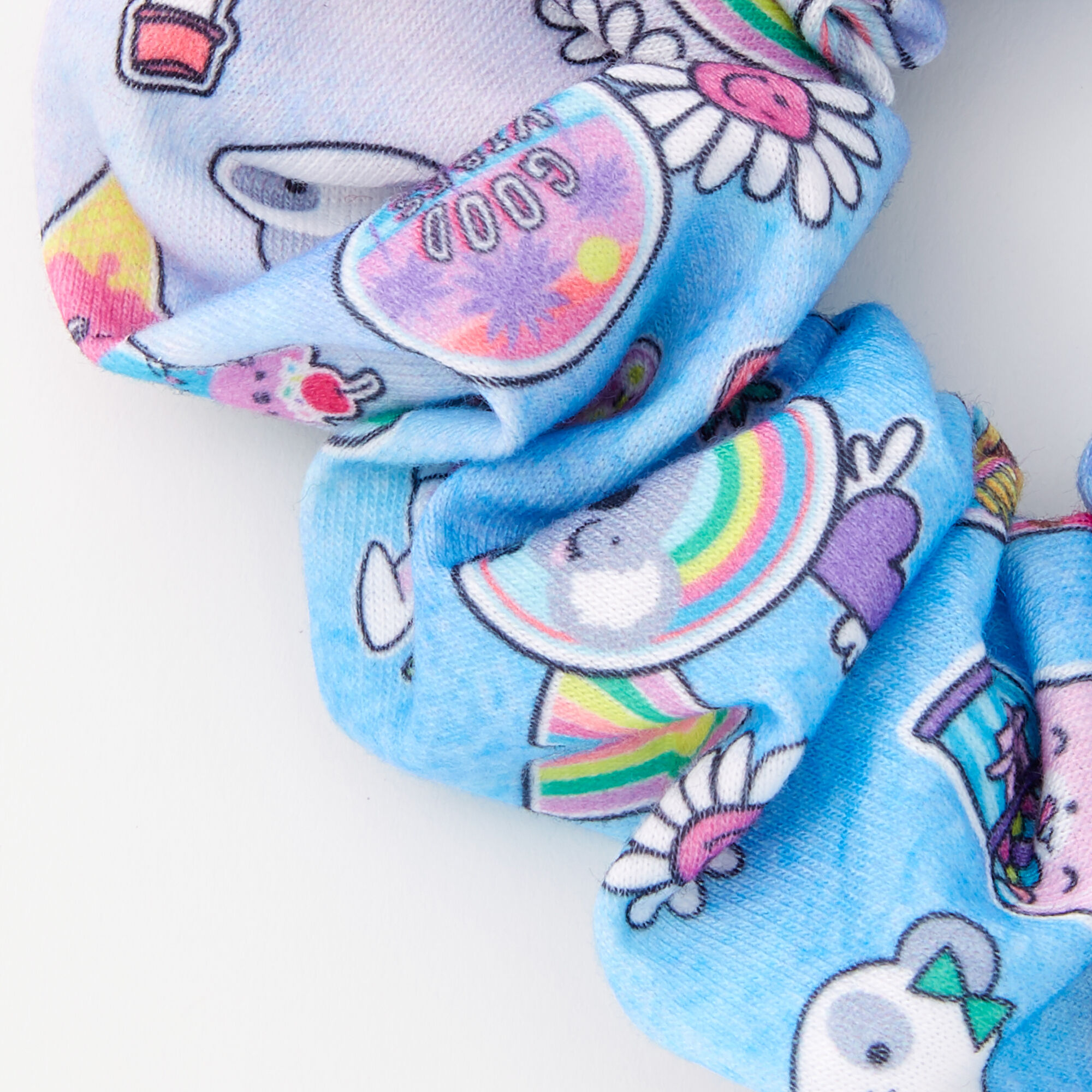 Medium Soda Pop & Rainbows Hair Scrunchie - Blue,