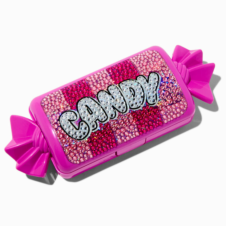 Palette compacte de maquillage bling-bling rose bonbon,