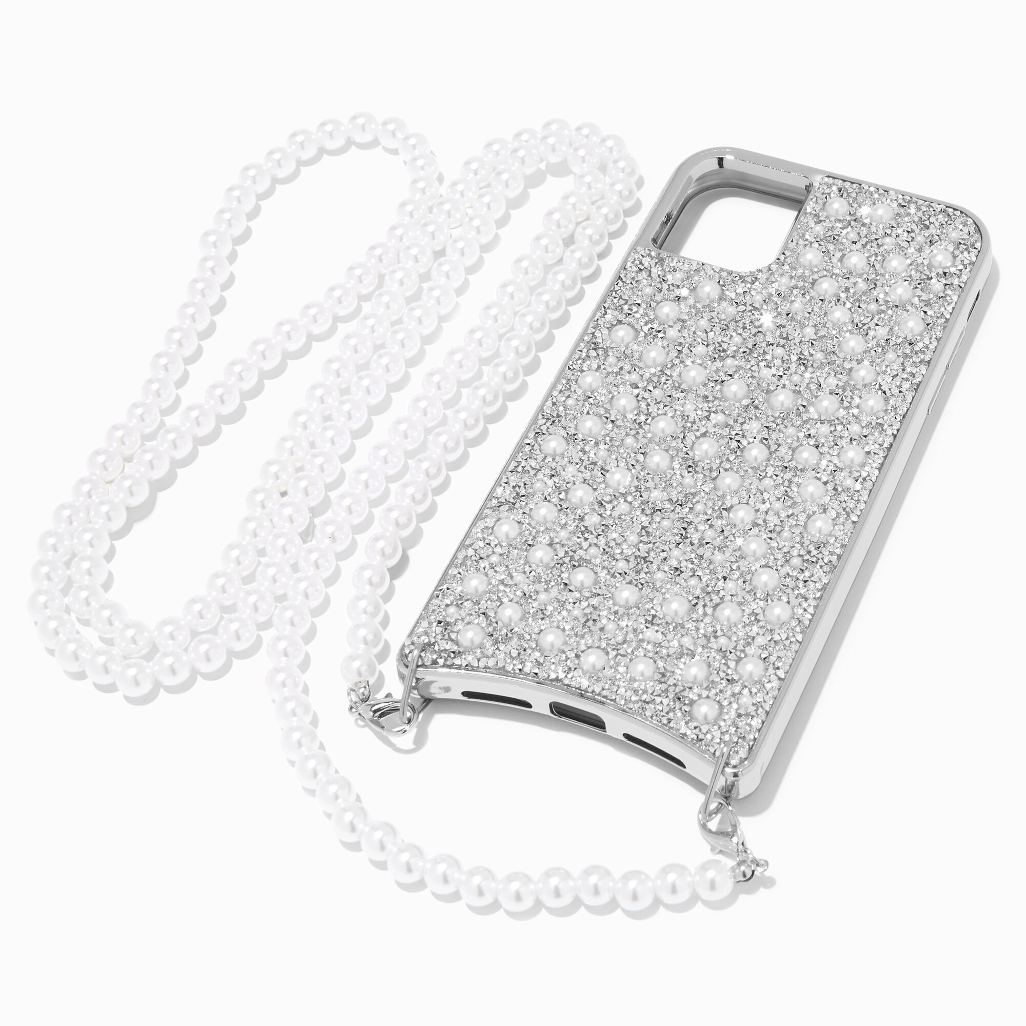 Coque de portable perles d'imitation et strass avec bandoulière - Compatible avec iPhone® XR/11,