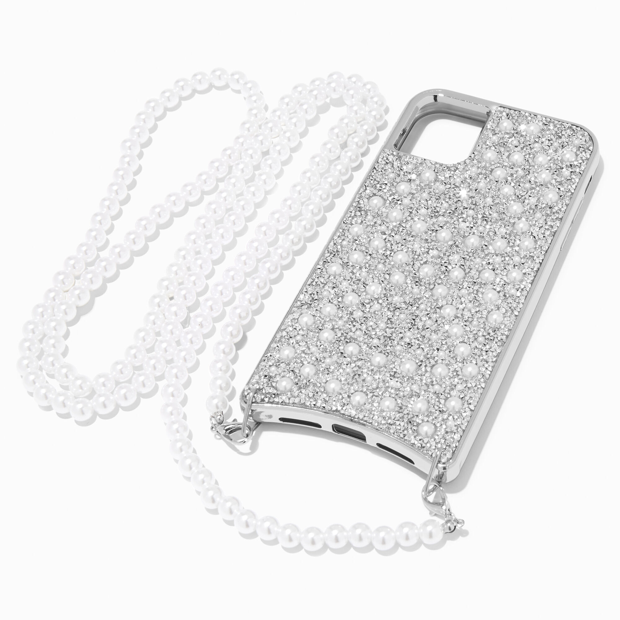 View Claires Pearl Crystal Phone Case With Strap Fits Iphone Xr11 information