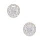 Sterling Silver Cubic Zirconia 5MM Square Halo Earrings,