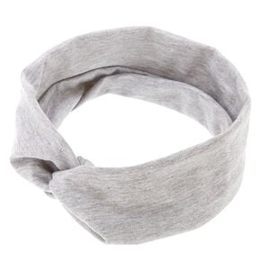 Wide Jersey Twisted Headwrap - Grey,