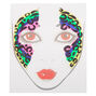Rainbow Glitter Leopard Face Stickers,