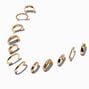 Gold-tone Mixed Hoop Earring Stackables Set - 9 Pack,