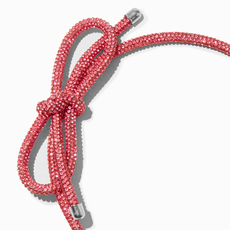 Pink Rhinestone Loopy Bow Headband ,