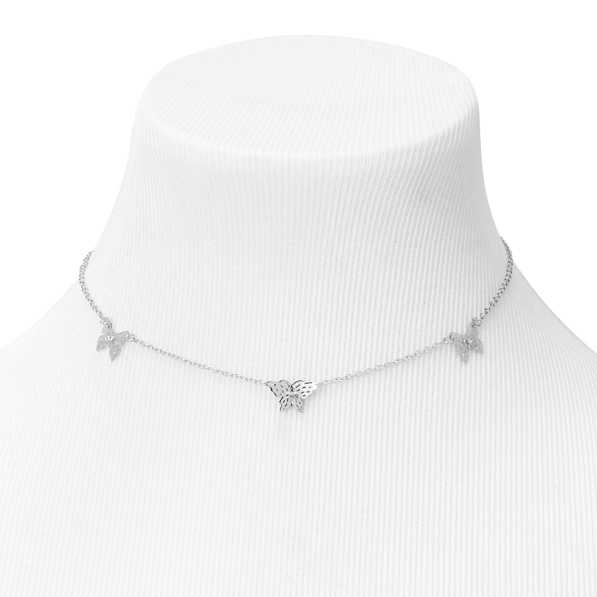 Butterfly choker necklace silver new arrivals