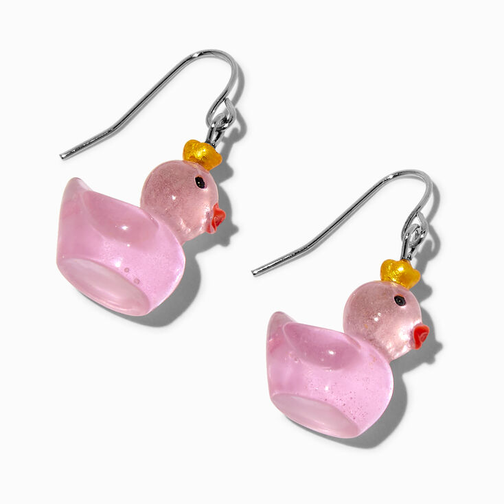Glow in the Dark Princess Rubber Duck Drop Earrings,