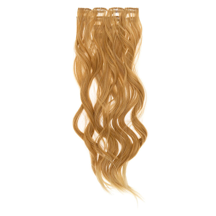Wavy Faux Hair Clip In Extensions - Blonde, 4 Pack,