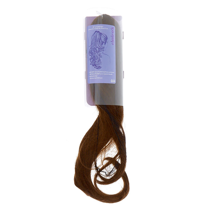 Claire's Extensions ultra longues en cheveux synthétiques châtain foncé avec pince