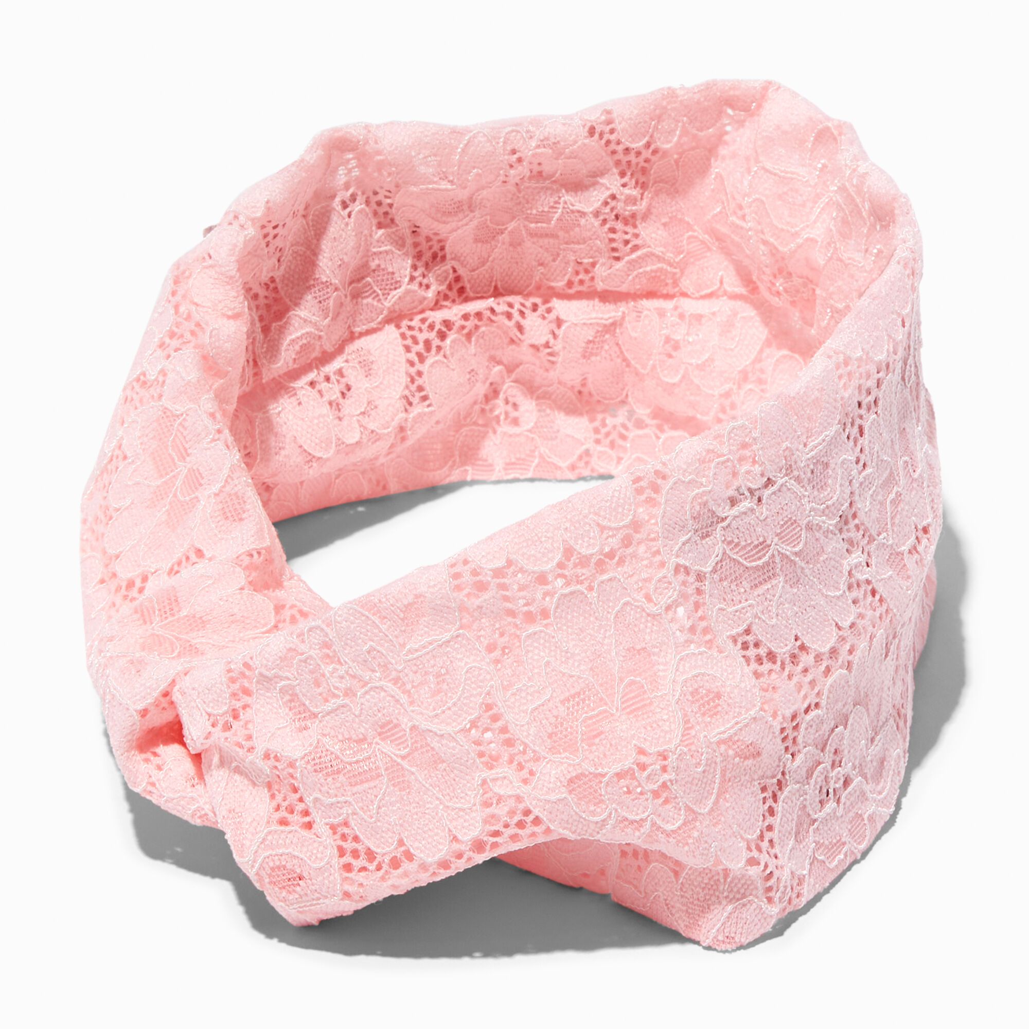 View Claires Lace Wide Twisted Headwrap Pink information