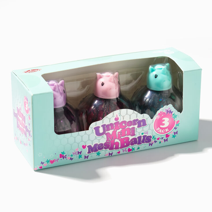 Jouet fidget mini boule filet anti-stress licorne - Lot de 3,