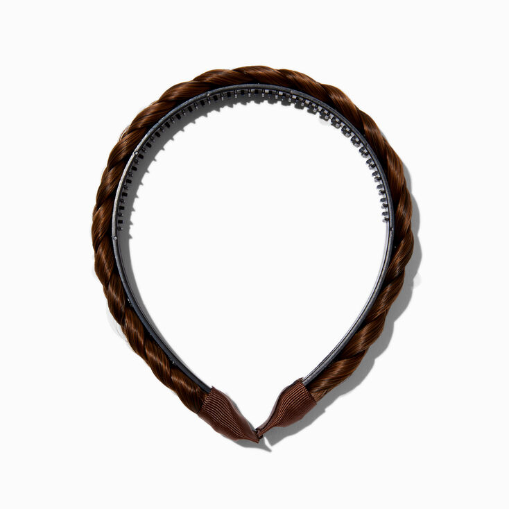 Brunette Faux Hair Braided Headband,