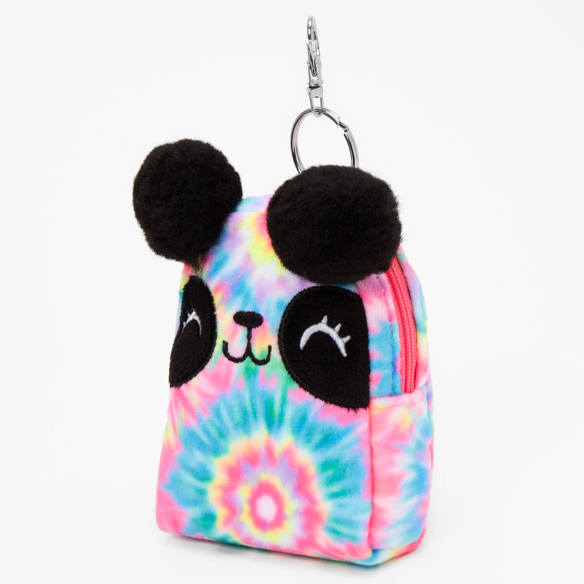 Tie Dye Panda Mini Backpack Keyring Rainbow