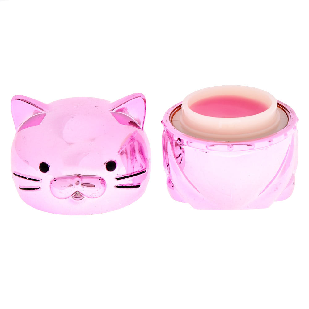 Gloss parfumé à la limonade en forme de chat rose métallique,