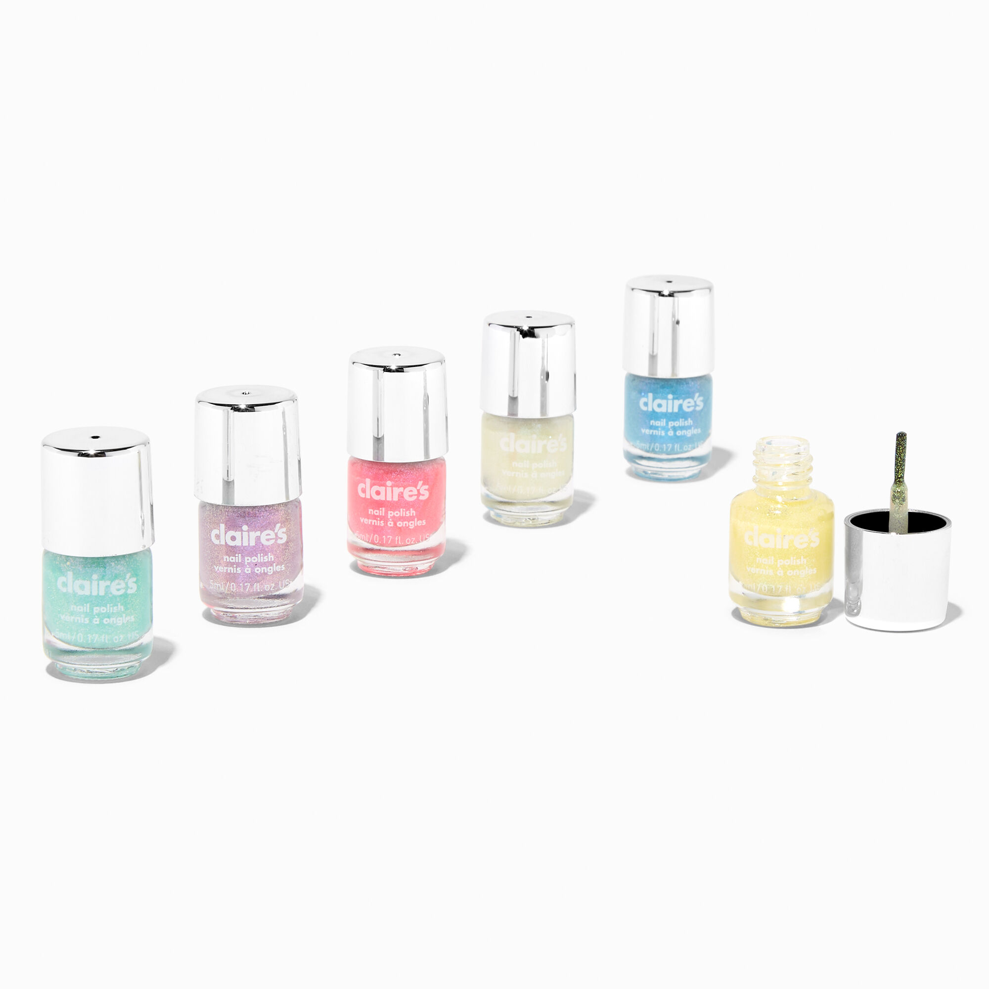 View Claires Glitter Glow In The Dark Mini Nail Polish 6 Pack information
