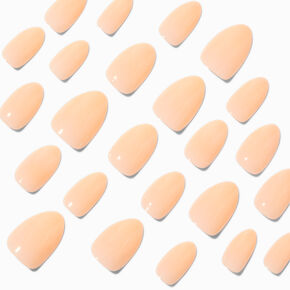 Orange Glossy Short Almond Vegan Faux Nail Set - 24 Pack,