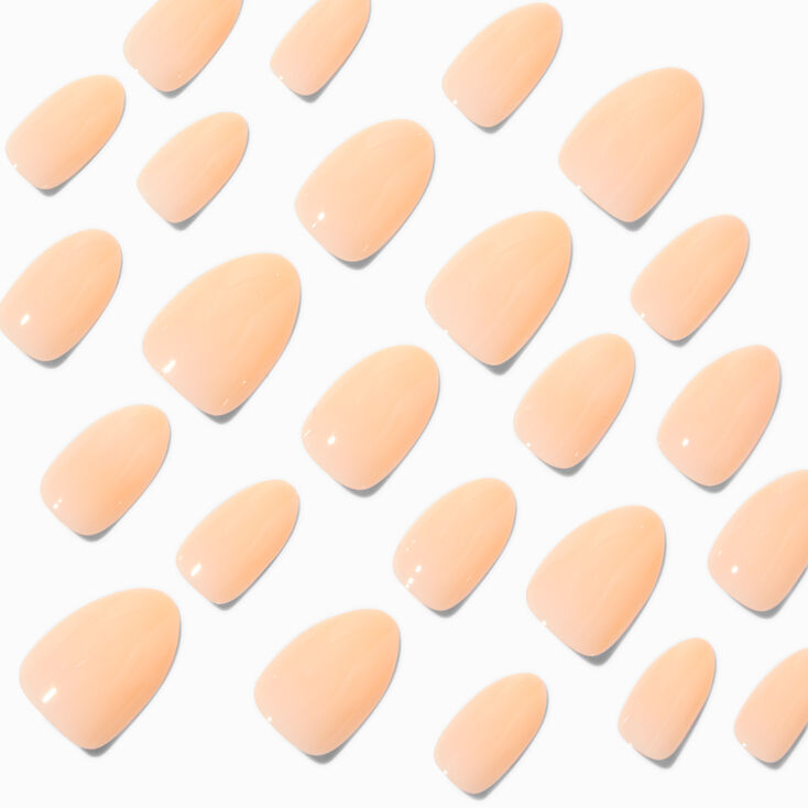 Orange Glossy Short Almond Vegan Faux Nail Set - 24 Pack,