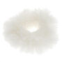Medium Faux Fur Hair Scrunchie - White,