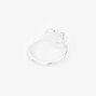 Silver-tone Embellished Heart Cutout Midi Ring,