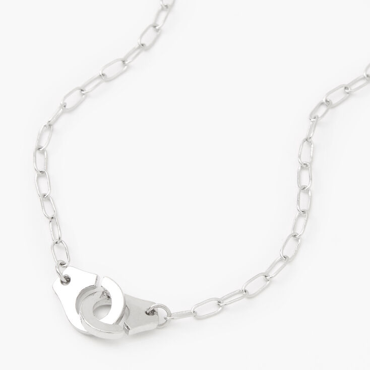 Silver Interlocking Pendant Chain Necklace,