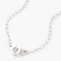 Silver Interlocking Pendant Chain Necklace,