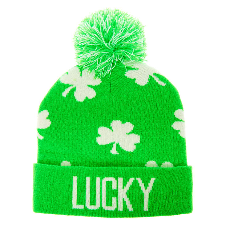 Claire's Bonnet à pompon Lucky - Vert