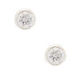 Sterling Silver Cubic Zirconia Round Bezel Stud Earrings - 4MM,