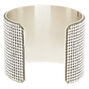 Silver Rhinestone Wide Cuff Bracelet,