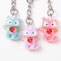 Best Friends Pastel Fuzzy Dragon Keychains - 3 Pack,