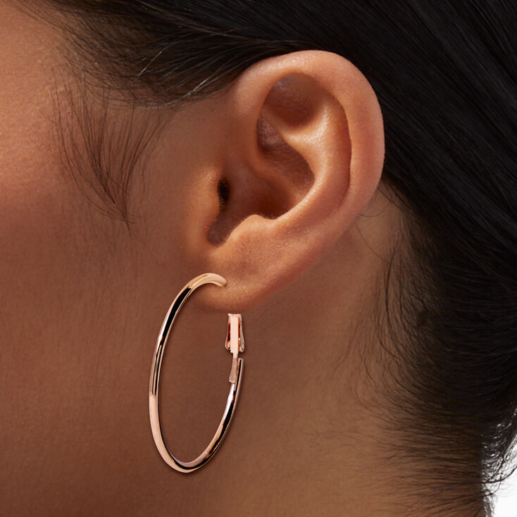 Rose Gold-tone 40mm Hoop Earrings,