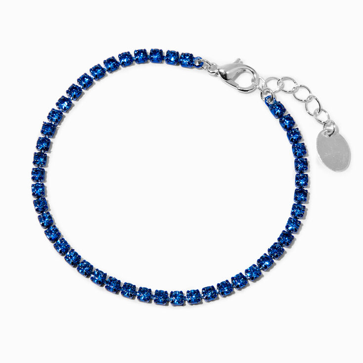 Bracelet de cha&icirc;ne de strass couleur cobalt,